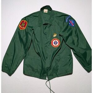 VTG Auburn‎ Sportswear USMC Coach Jacket Korean War Veterans USA M